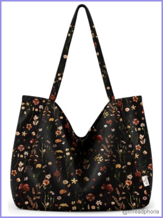 Handbags - Large Corduroy Hobo Bag for Women - Bohemian Slouchy Shoulder Tote for Work